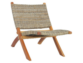 Természetes kubu rattan és tömör mahagóni pihenőszék - utánvéttel vagy ingyenes szállítással