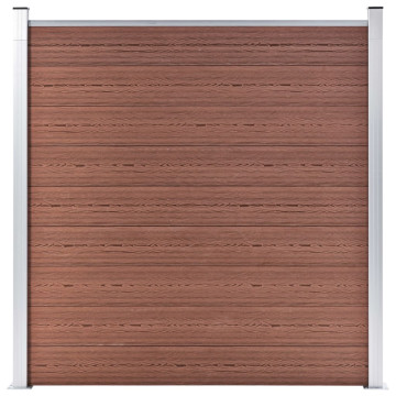 4 négyszögletes és 1 ferde barna WPC kerítéselem 792 x 186 cm - utánvéttel vagy ingyenes szállítással