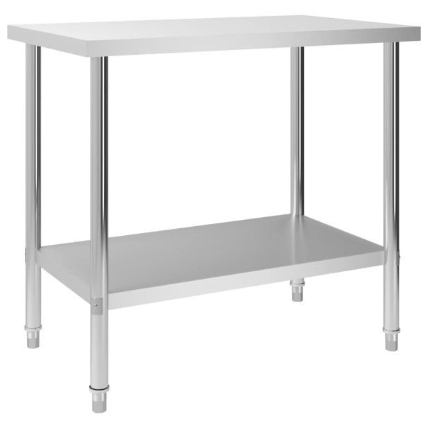 Rozsdamentes acél konyhai munkaasztal 100 x 60 x 85 cm - utánvéttel vagy ingyenes szállítással