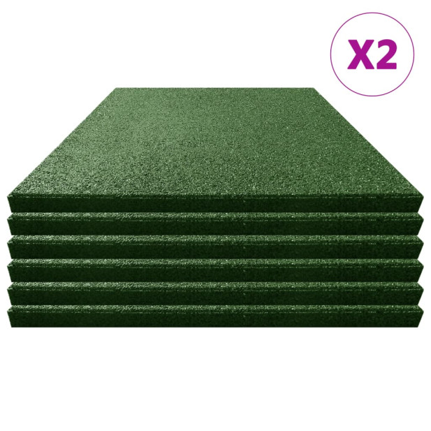 12 db zöld ütéscsillapító gumilap 50 x 50 x 3 cm - utánvéttel vagy ingyenes szállítással