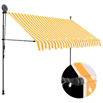 Fehér-narancssárga kézzel kihúzható LED-es napellenző 300 cm - utánvéttel vagy ingyenes szállítással