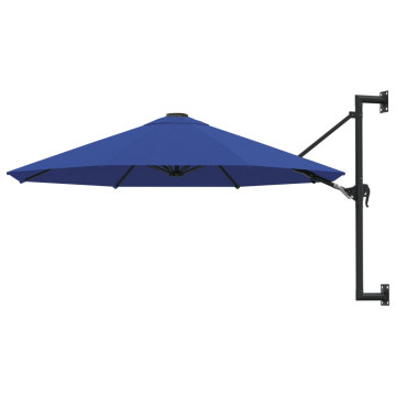 Kék falra szerelhető napernyő fémrúddal, 300 cm - utánvéttel vagy ingyenes szállítással