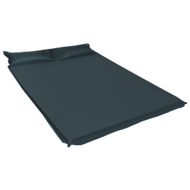 Sötétzöld felfújható matrac párnával 130 x 190 cm - utánvéttel vagy ingyenes szállítással