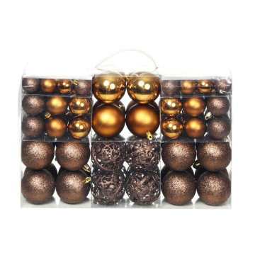 100 darabos barna/bronz/aranyszínű karácsonyi gömb készlet 6 cm - utánvéttel vagy ingyenes szállítással