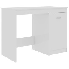 Magasfényű fehér forgácslap íróasztal 100 x 50 x 76 cm - utánvéttel vagy ingyenes szállítással