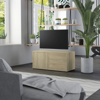 Sonomatölgy színű forgácslap TV-szekrény 80 x 34 x 36 cm - utánvéttel vagy ingyenes szállítással