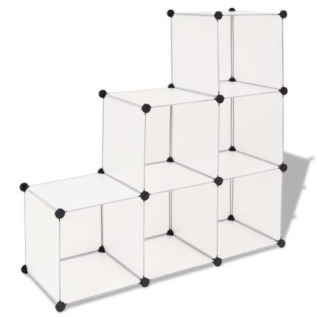 Fehér kocka alakú tároló 6 tárolórekesszel - utánvéttel vagy ingyenes szállítással