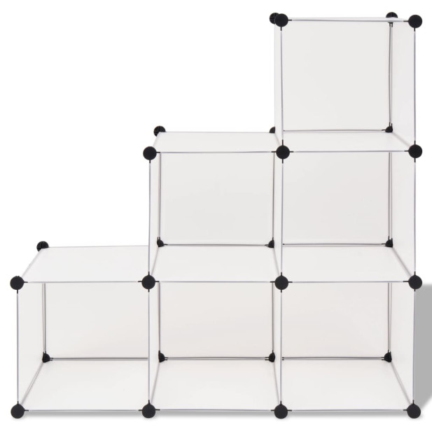 Fehér kocka alakú tároló 6 tárolórekesszel - utánvéttel vagy ingyenes szállítással