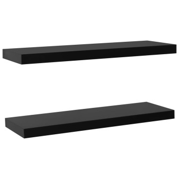 2 darab fekete lebegő fali polc 100 x 20 x 3,8 cm - utánvéttel vagy ingyenes szállítással