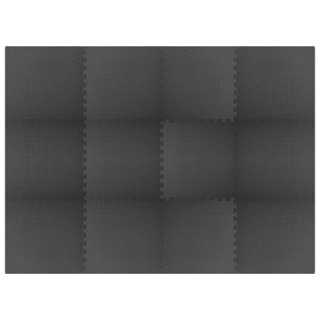 12 db fekete EVA habszivacs puzzle tornaszőnyeg 4,32 ㎡ - utánvéttel vagy ingyenes szállítással