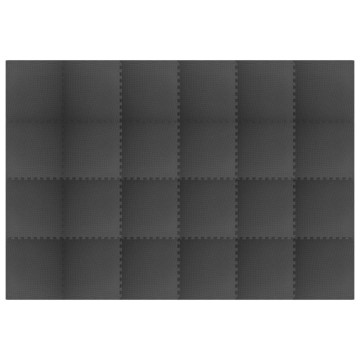 24 db fekete EVA habszivacs puzzle tornaszőnyeg 8,64 ㎡ - utánvéttel vagy ingyenes szállítással