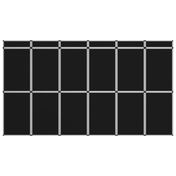 Fekete 12 paneles összecsukható kiállítófal - utánvéttel vagy ingyenes szállítással