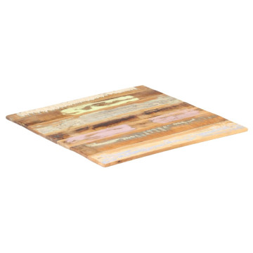 Négyszögű tömör újrahasznosított fa asztallap 70x70 cm 15-16 mm - utánvéttel vagy ingyenes szállítással