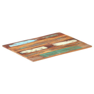 Négyszögű tömör újrahasznosított fa asztallap 70x90 cm 15-16 mm - utánvéttel vagy ingyenes szállítással
