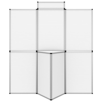 Fehér 7 paneles összecsukható kiállítófal asztallal - utánvéttel vagy ingyenes szállítással