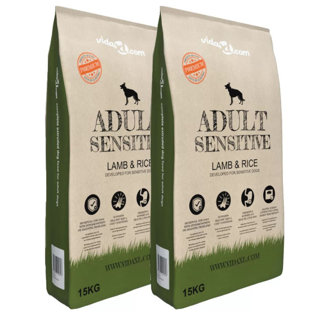 2 db „Adult Sensitive Lamb & Rice” prémium száraz kutyatáp 30 kg - utánvéttel vagy ingyenes szállítással