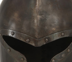 Fekete német középkori lovagi acélsisak LARP másolat - utánvéttel vagy ingyenes szállítással