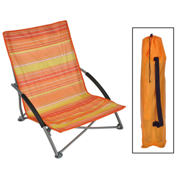 HI összecsukható narancssárga strandszék 65 x 55 x 25/65 cm - utánvéttel vagy ingyenes szállítással