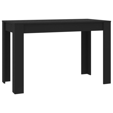 Fekete szerelt fa étkezőasztal 120 x 60 x 76 cm - utánvéttel vagy ingyenes szállítással