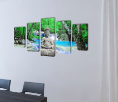 Nyomtatott vászon falikép szett Buddha 200 x 100 cm - utánvéttel vagy ingyenes szállítással