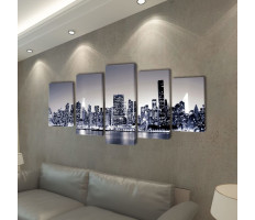 Vászon falikép szett monokróm new york-i Skyline 200 x 100 cm - utánvéttel vagy ingyenes szállítással