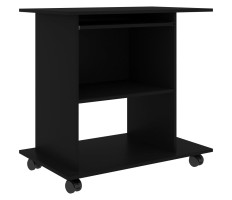 Fekete forgácslap számítógépasztal 80 x 50 x 75 cm - utánvéttel vagy ingyenes szállítással