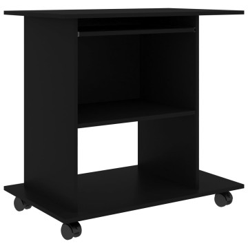 Fekete forgácslap számítógépasztal 80 x 50 x 75 cm - utánvéttel vagy ingyenes szállítással