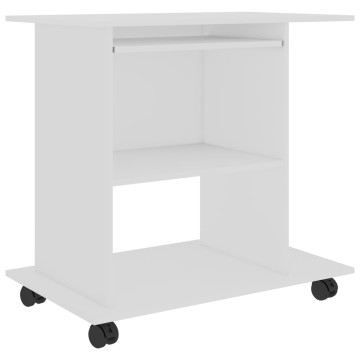 Fehér forgácslap számítógépasztal 80 x 50 x 75 cm - utánvéttel vagy ingyenes szállítással