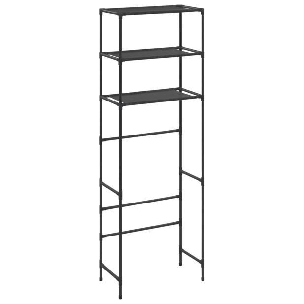 3 szintes fekete WC feletti tárolóállvány 53 x 28 x 169 cm - utánvéttel vagy ingyenes szállítással