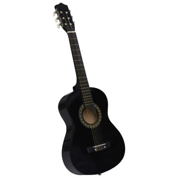 Fekete 1/2-es klasszikus gitár kezdőknek és gyereknek tokkal - utánvéttel vagy ingyenes szállítással