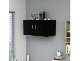 Fekete falra szerelhető forgácslap szekrény 80 x 39 x 40 cm - utánvéttel vagy ingyenes szállítással