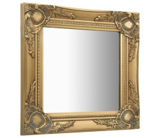 Aranyszínű barokk stílusú fali tükör 40 x 40 cm - utánvéttel vagy ingyenes szállítással
