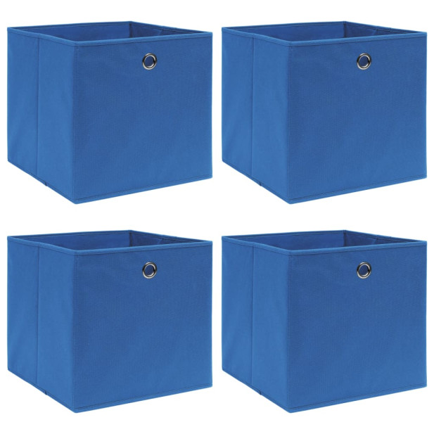 4 db kék szövet tárolódoboz 32 x 32 x 32 cm - utánvéttel vagy ingyenes szállítással