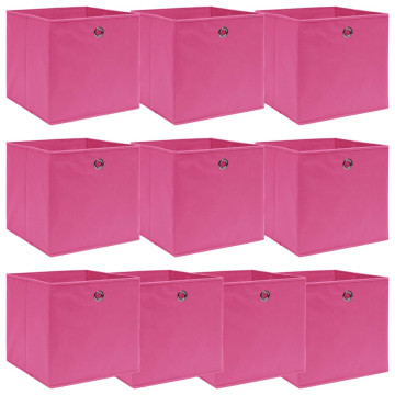 10 db rózsaszín szövet tárolódoboz 32 x 32 x 32 cm - utánvéttel vagy ingyenes szállítással