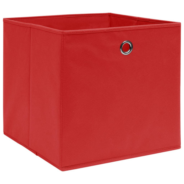 4 db piros szövet tárolódoboz 32 x 32 x 32 cm - utánvéttel vagy ingyenes szállítással