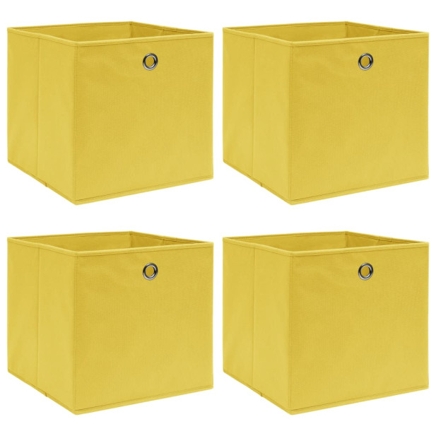 4 db sárga szövet tárolódoboz 32 x 32 x 32 cm - utánvéttel vagy ingyenes szállítással