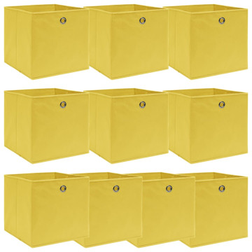 10 db sárga szövet tárolódoboz 32 x 32 x 32 cm - utánvéttel vagy ingyenes szállítással