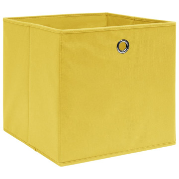 10 db sárga szövet tárolódoboz 32 x 32 x 32 cm - utánvéttel vagy ingyenes szállítással