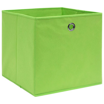 4 db zöld szövet tárolódoboz 32 x 32 x 32 cm - utánvéttel vagy ingyenes szállítással