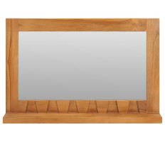 Tömör tíkfa fali tükör polccal 60 x 12 x 40 cm - utánvéttel vagy ingyenes szállítással