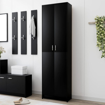 Fekete szerelt fa előszobaszekrény 55 x 25 x 189 cm - utánvéttel vagy ingyenes szállítással