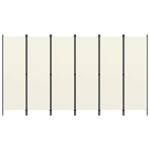 Fehér 6 paneles paraván 300 x 180 cm - utánvéttel vagy ingyenes szállítással