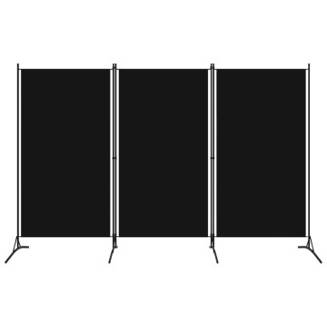 Fekete 3 paneles paraván 260 x 180 cm - utánvéttel vagy ingyenes szállítással