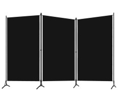 Fekete 3 paneles paraván 260 x 180 cm - utánvéttel vagy ingyenes szállítással