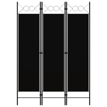 Fekete 3 paneles paraván 120 x 180 cm - utánvéttel vagy ingyenes szállítással