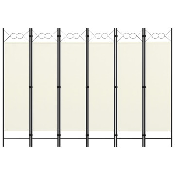Fehér 6 paneles paraván 240 x 180 cm - utánvéttel vagy ingyenes szállítással