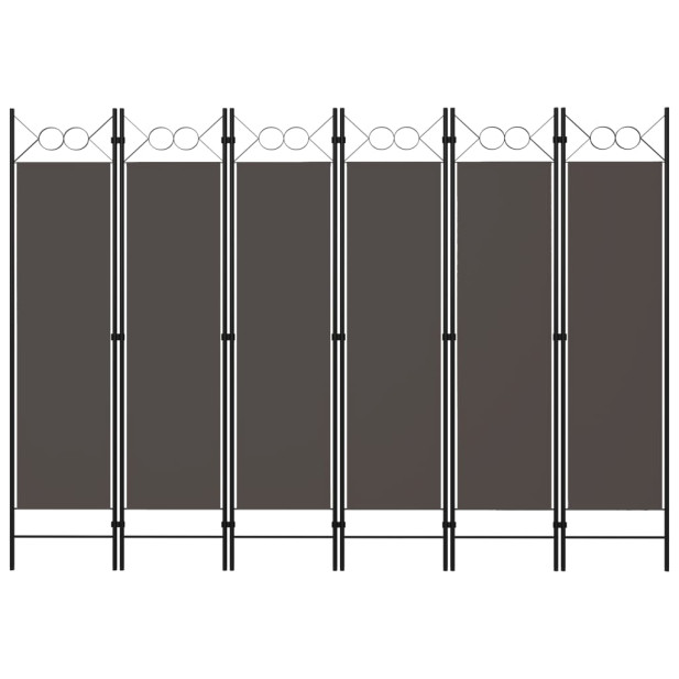 Antracitszürke 6 paneles paraván 240 x 180 cm - utánvéttel vagy ingyenes szállítással