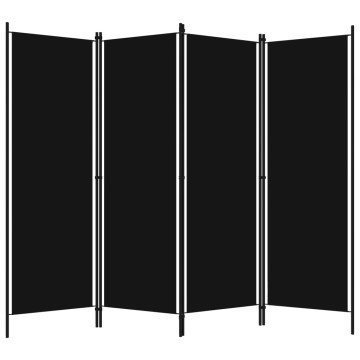 Fekete 4 paneles paraván 200 x 180 cm - utánvéttel vagy ingyenes szállítással