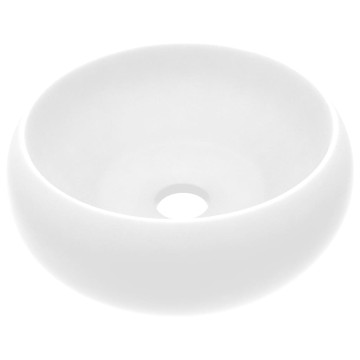 Kerek matt fehér kerámia luxus mosdókagyló 40 x 15 cm - utánvéttel vagy ingyenes szállítással