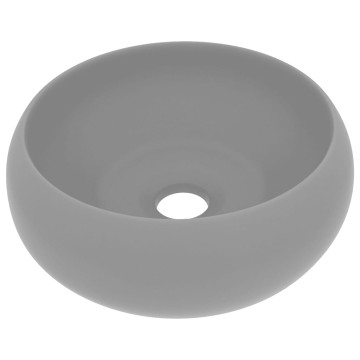 Kerek matt világosszürke kerámia luxus mosdókagyló 40 x 15 cm - utánvéttel vagy ingyenes szállítással